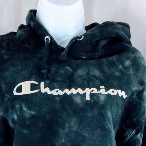 Champion Womens Hoodie Reverse Weave Scrunch Tie Dye Script Logo Size S - Picture 3 of 8